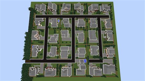 minecraft suburban neighborhood map.